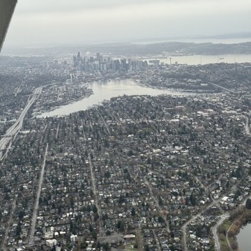 Aerial view of Seattle skyline and Lake Union